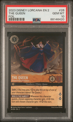 Disney Lorcana THE QUEEN Commanding Presence 26/204 *FOIL* Super Rare PSA 10 GEM - Image 1