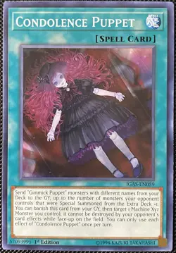 Condolence Puppet IGAS-EN059 Ignition Assault 1st Edition - Yugioh Card - Image 1