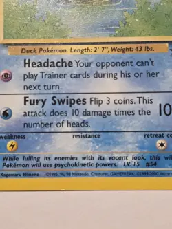 ​2000 Pokemon Psyduck #20 Wizards Black Star Promo WOTC Vintage League Card NM - Image 4