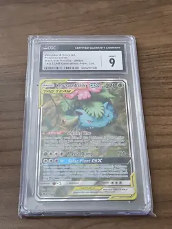 CGC 9 MINT Venusaur & Snivy GX 2019 Black Star Promos SM229 Pokemon Card - Image 1