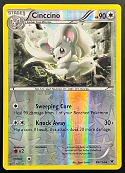 Cinccino XY Fates Collide Uncommon REVERSE HOLO Pokemon Card 89/124 - Image 1