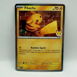 Pokemon Pikachu 051/162 Temporal Forces Pokemon Day 2024 Stamp Promo Card NM - Image 2