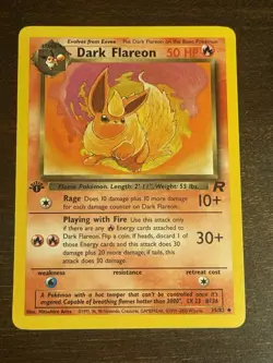 Pokemon TCG Dark Flareon 1st Edition Uncommon Card 35/82 - Image 1