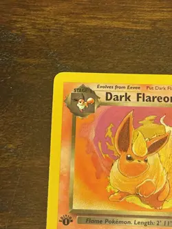 Pokemon TCG Dark Flareon 1st Edition Uncommon Card 35/82 - Image 2