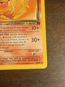 Pokemon TCG Dark Flareon 1st Edition Uncommon Card 35/82 - Image 4