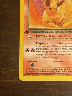 Pokemon TCG Dark Flareon 1st Edition Uncommon Card 35/82 - Image 5