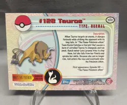 TAUROS Series 3 TV POKEMON Non-Holo 2000 TOPPS Trading Card #128 - Image 2