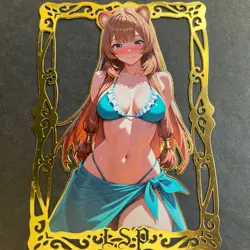 Goddess Story Gold METAL Card - Serial Number #/100! Anime Waifu - Raphtalia - Image 1