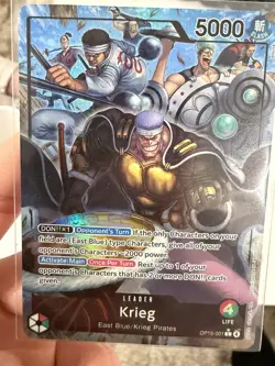 ONE PIECE ENGLISH Krieg (Alt Art) OP15-001 L Adventure on KAMI's Island - NM - Image 1