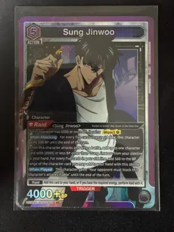 Union Arena UE17BT: SOLO LEVELING Sung Jinwoo UE17BT/SLG-1-021 Super Rare SR - Image 1