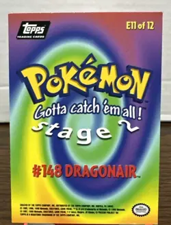 Dragonair Topps 1999 TV MOVIE Vintage Pokemon Card E11-12 BLACK LOGO #148 - Image 2