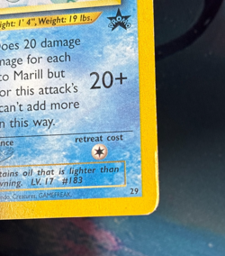 Marill - 29 - Pokemon - Common - Black Star - Movie Promo Card - Vintage DMG - Image 4