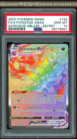 PSA 10 ⭐Pokemon Eternatus VMAX 192 Darkness Ablaze Rainbow Full Art Graded Card - Image 1