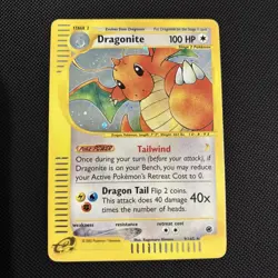 2002 Expedition Base Set Dragonite Holo Rare E-Reader #9/165 Pokemon Card *MP* - Image 1