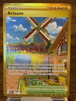 Pokemon Obsidian Flames Artazon 229/197 Gold Secret Rare TCG Card - Image 1