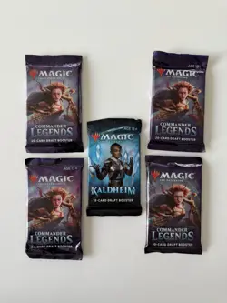 5x Magic The Gathering Sealed Booster Packs Lot Commander Legends + Kaldheim - Image 1