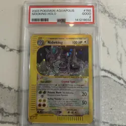 Pokemon TCG Crystal Nidoking Holo Aquapolis 150/147 Vintage Psa 2 - Image 1