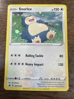 Snorlax - SWSH032 Black Star Promo - SWIRL Pokemon Card - LP - Image 1