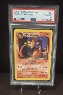 2000 POKEMON ROCKET #21/82 DARK CHARIZARD PSA 10 GEM MINT RARE - Image 1