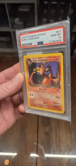 2000 POKEMON ROCKET #21/82 DARK CHARIZARD PSA 10 GEM MINT RARE - Image 3
