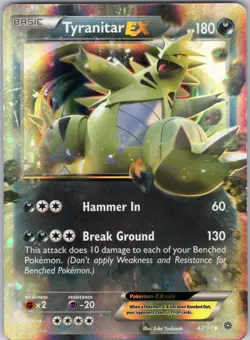 TYRANITAR EX 42/98 HOLO ANCIENT ORIGINS POKEMON LP- - Image 1