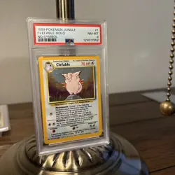 Pokemon PSA 8 1999 Jungle Clefable No Symbol Error #1 Holo - Image 1