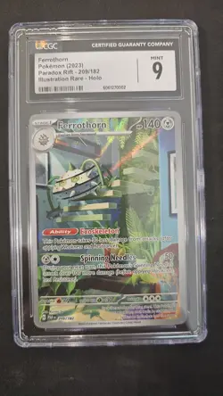 #209 FERROTHORN 2023 POKEMON PAR EN-PARADOX RIFT ILLUSTRATION RARE cgc 9 Mint - Image 1