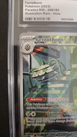 #209 FERROTHORN 2023 POKEMON PAR EN-PARADOX RIFT ILLUSTRATION RARE cgc 9 Mint - Image 2