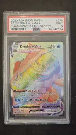 2020 Pokemon: DREDNAW VMAX #075 Secret Champion's Path PSA 9 Mint Beautiful Copy - Image 1