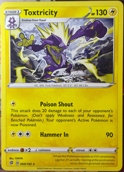 Toxtricity Rare - 069/192 - Rebel Clash Pokemon 2020 - Image 1