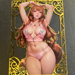 Goddess Story Gold METAL Card - Serial Number #/100! Anime Waifu - Raphtalia - Image 1
