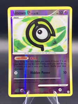 Unown C 67/130 Uncommon Reverse Holo DP Diamond Pearl Pokemon - Image 1