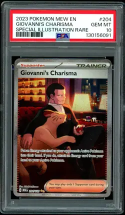 Giovanni's Charisma 204/165 PSA 10 Pokemon SV: 151 Special Illustration Rare - Image 1
