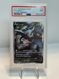 2022 Pokemon Lugia V Full art #186 Silver Tempest Alt Art PSA 9 Mint - Image 1