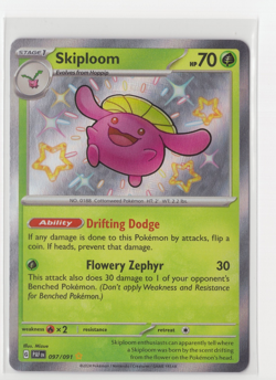 Pokemon TCG Skiploom 097 Shiny Rare Paldean Fates Nmv - Image 1