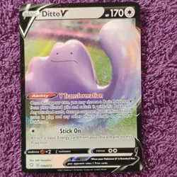 Pokemon Ditto V 050/072 Shining Fates Ultra Rare Full Art Holo 170 HP 2021 - Image 1