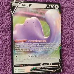 Pokemon Ditto V 050/072 Shining Fates Ultra Rare Full Art Holo 170 HP 2021 - Image 3