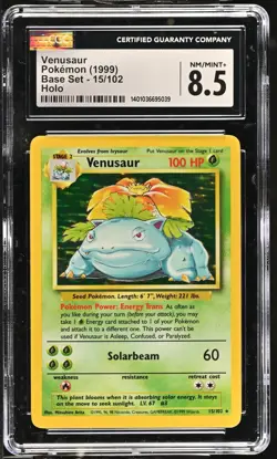 CGC 8.5 Venusaur 1999 Base Set 15/102 Holo Pokemon - Image 1