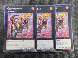 3x YuGiOh! - Grenosaurus BP01-EN026 Rare 1st Edition Near Mint Battle Pack - Image 1