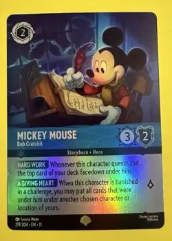 Lorcana ~ Mickey Mouse - Bob Cratchit 219/204 ~ Winterspell ~ Epic Foil - Image 1