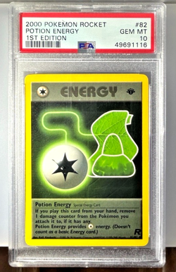 PSA 10 GEM MINT Potion Energy 82/82 Team Rocket 1ST EDITION Pokemon Card - Image 1