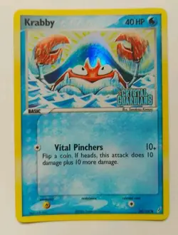 Krabby 54/100 Stamped Reverse Holo EX Crystal Guardians Pokemon Card 2006 - Image 1