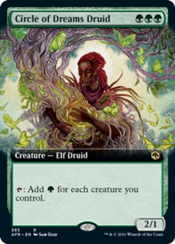 Circle of Dreams Druid Extended Art Adventures in the Forgotten Realms mtg LP - Image 1