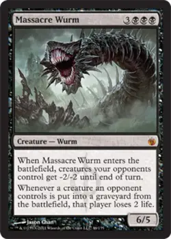 Massacre Wurm - Foil Mirrodin Besieged Magic mtg Light Play, English x1 - Image 1