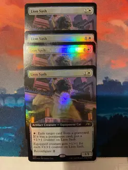 MTG Kamigawa Neon Dynasty Lion Sash Extended Art Foil x 4 - Image 1