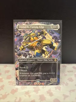 Leonardo, Cutting Edge (Borderless) - 211 Ninja Turtles - NM Regular - Image 1