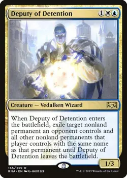 Deputy of Detention Ravnica Allegiance MTG MAGIC CREATURE VEDALKEN WIZARD RARE - Image 1