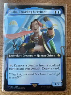 Magic MTG Final Fantasy - O'aka, Traveling Merchant EXTENDED ART FOIL 0144 - Image 1