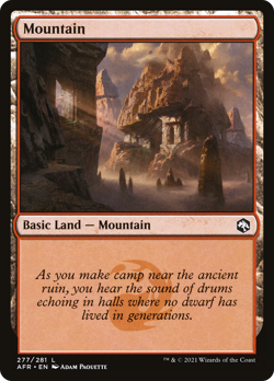 Mountain #277 | Near Mint FOIL | Adventures in the Forgotten Realms Magic MTG - Image 1