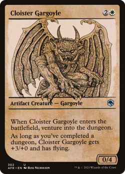 Cloister Gargoyle (SHOWCASE) #302 | NM FOIL | AFR Magic MTG - Image 1